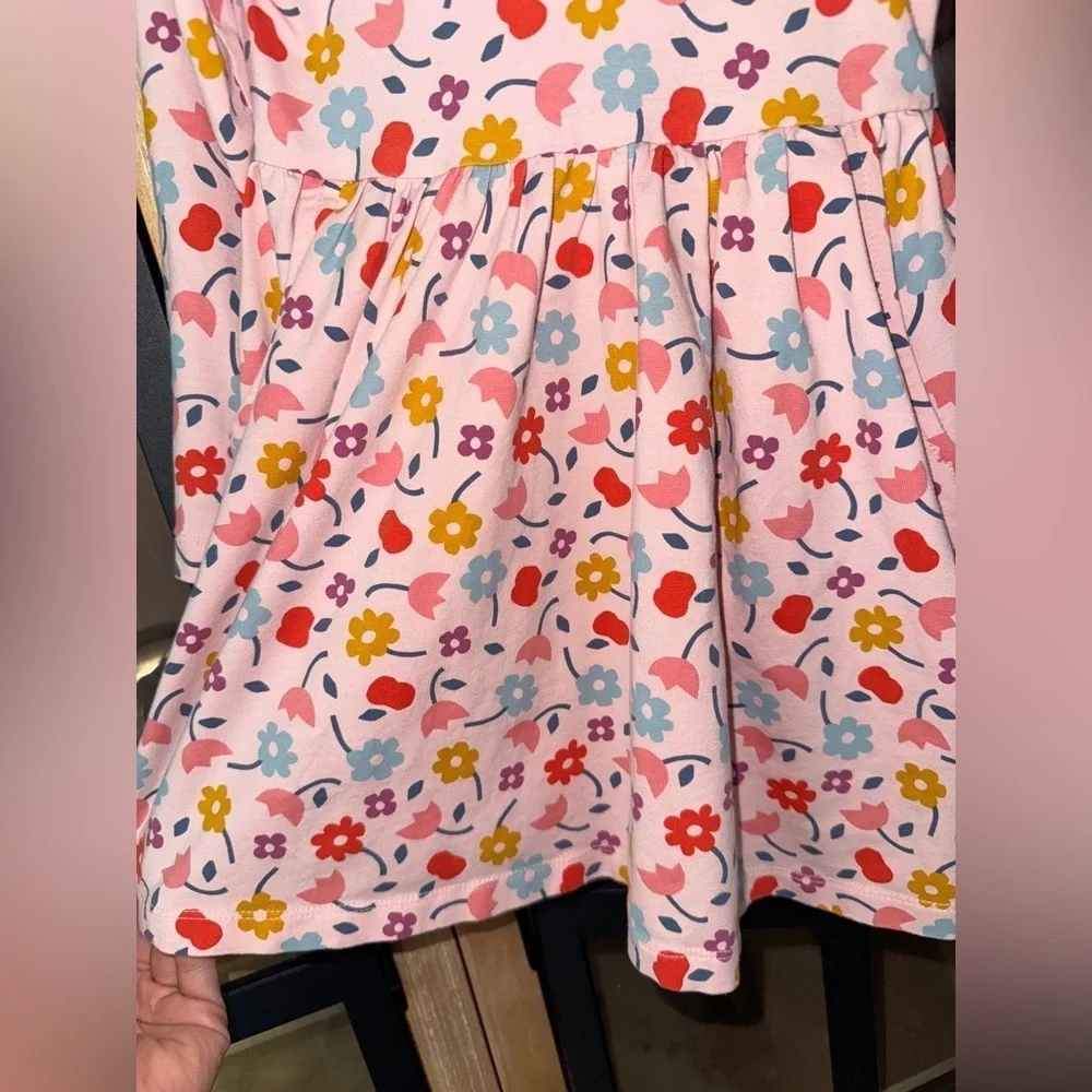 Hanna Andersson long sleeve skater dress pockets Floral Confetti print toddler